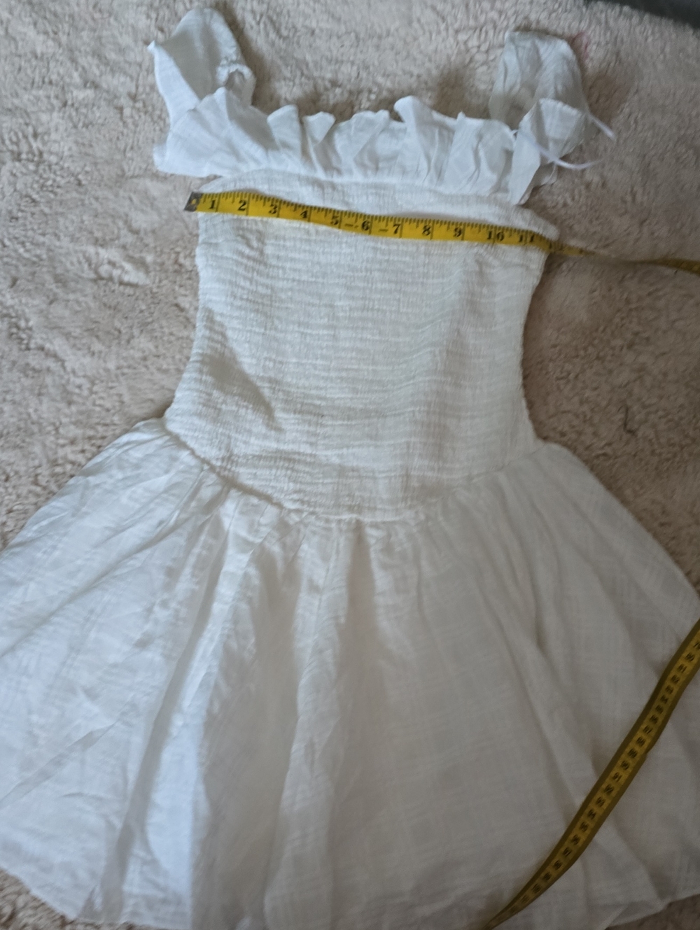 Kimchi Blue White Ruffled Smocked Sundress